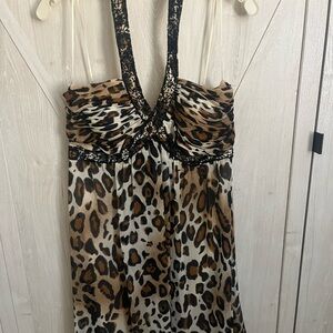 JS Boutique Animal Print Halter Dress